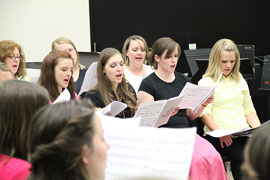 Women's section singing